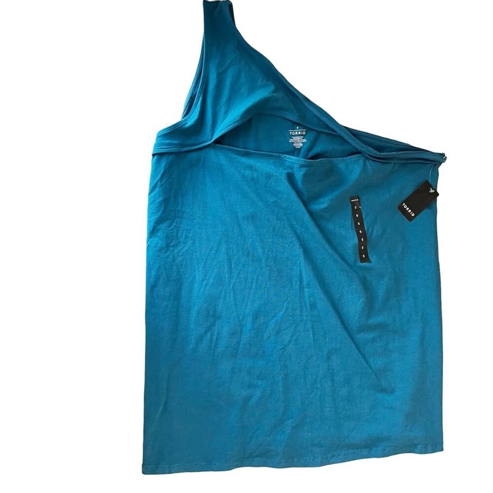 NEW Torrid One Shoulder‎ Cut Out Tank Top Blue Sleeveless - Size 5X